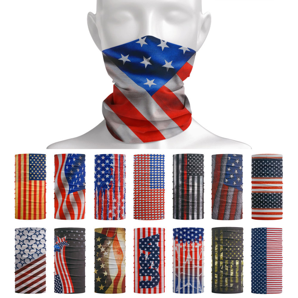 Riding Gear - Sonnenschutzschal mit USA-Flaggenmuster, Mehrzweck-Wander-Stirnband, Angeln, Radfahren,
