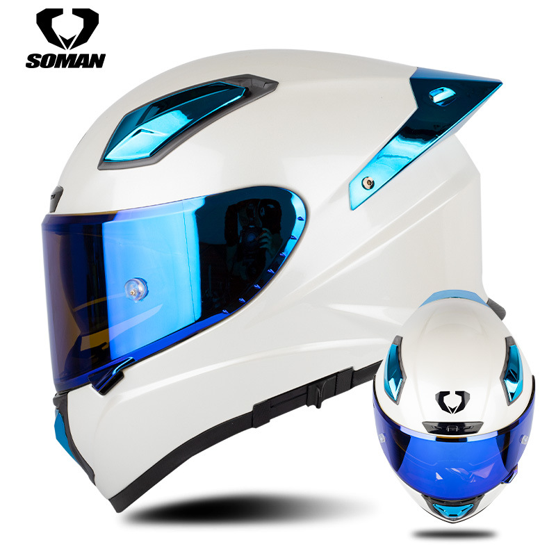 Carbon Fiber Lightweight Motorcycle Helmet - Soman Motorradhelm aus Kohlefaser, Integralhelm, leichter