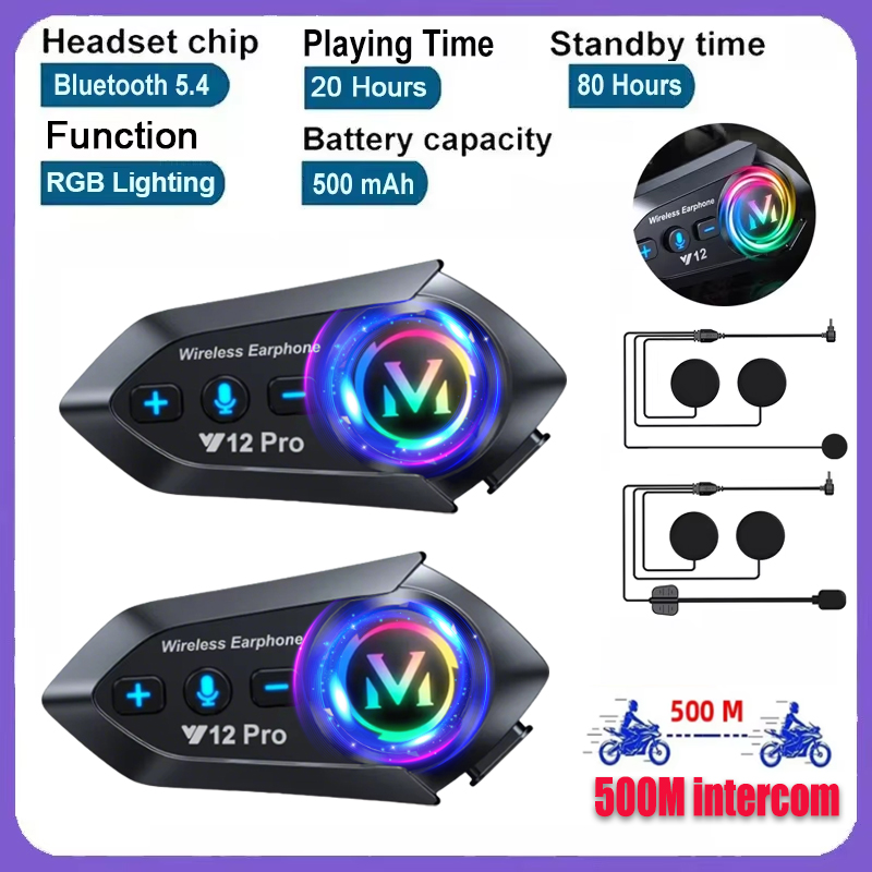 Full Face Motorcycle Helmet With Bluetooth - Y20 Pro 1/2x Motorrad-Intercom-Headset Helm BT