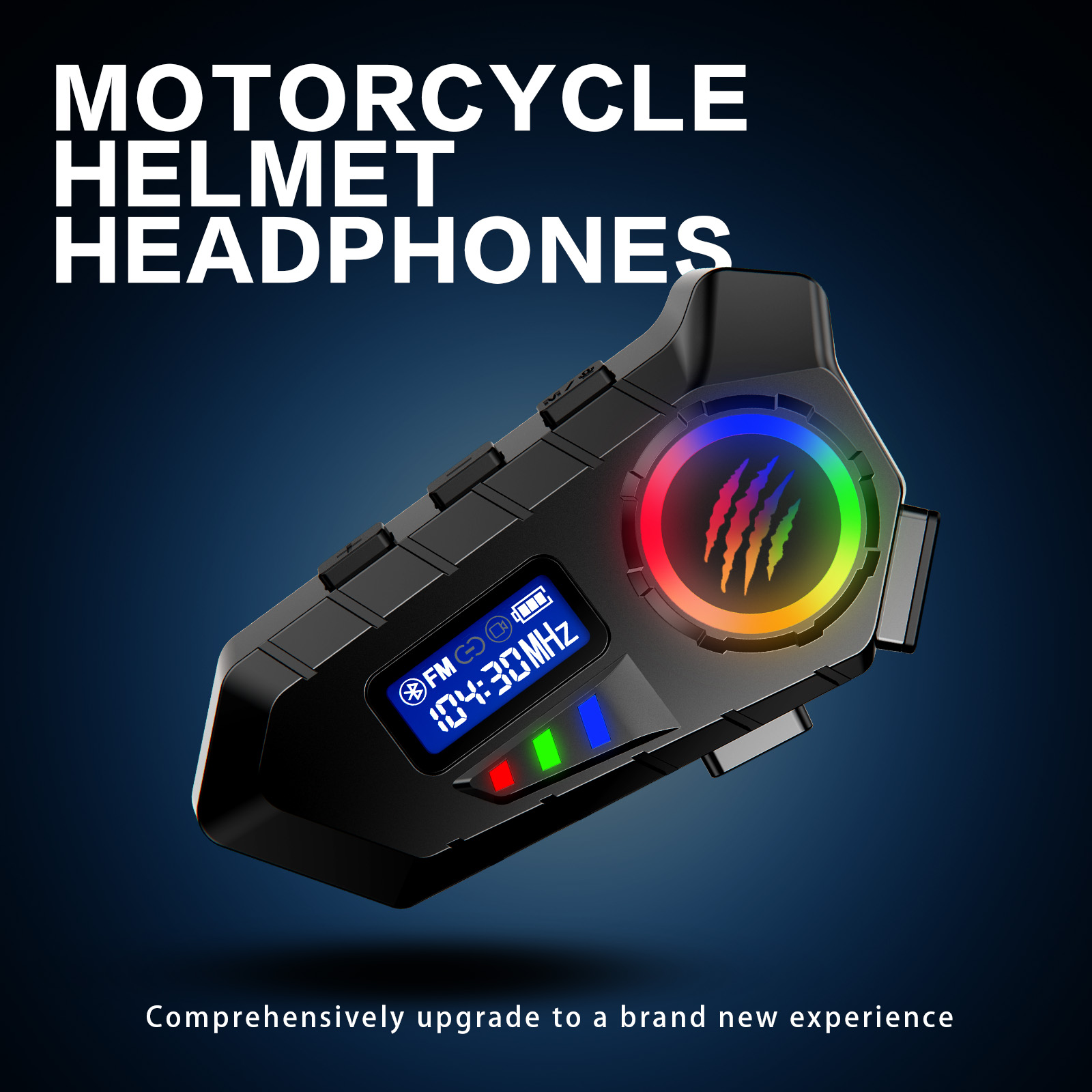 Full Face Motorcycle Helmet With Bluetooth - Y30 Motorrad Helm Headset LCD Display