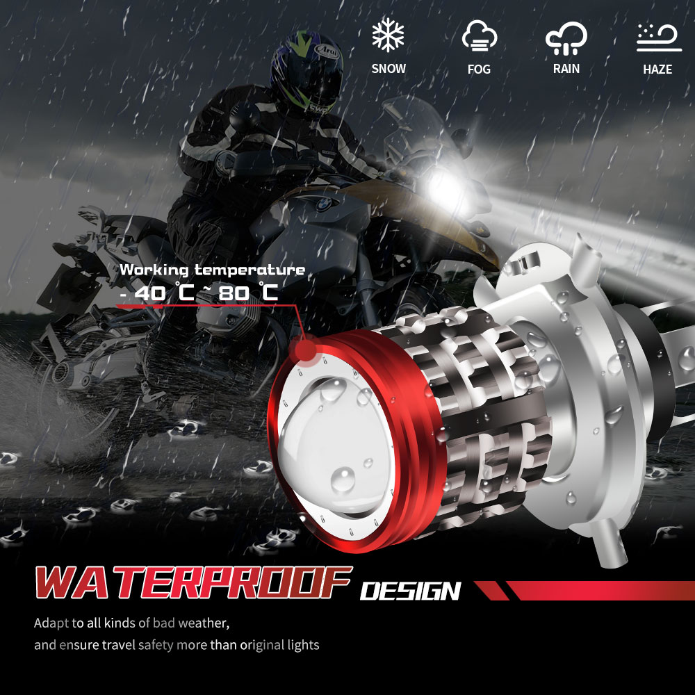 Universal Motorcycle Led Headlight Projector - Universal h4 led motorrad scheinwerfer ba20d