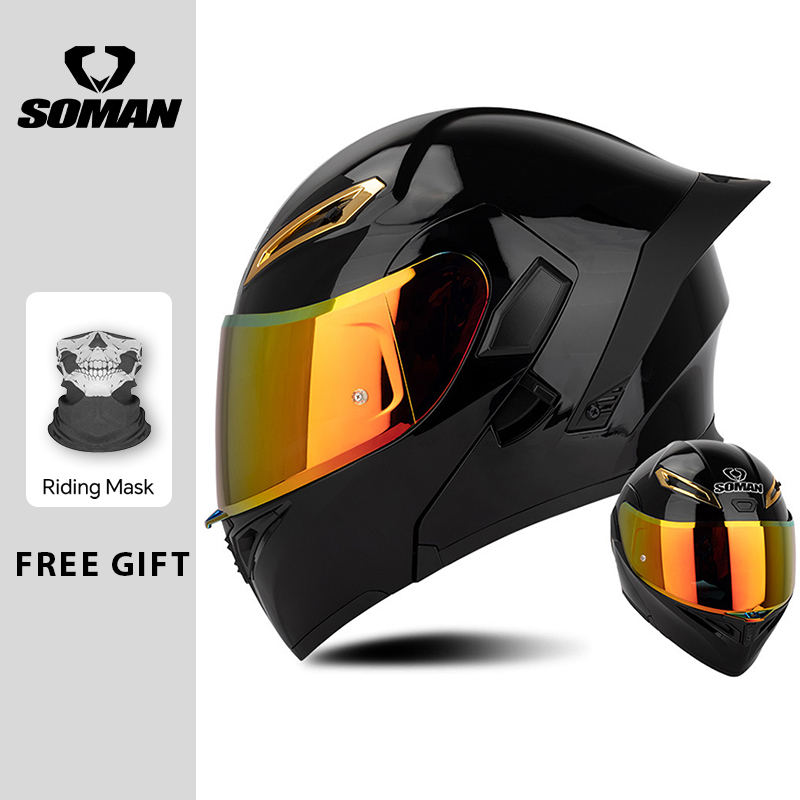 Modular Flip Up Motorcycle Helmet Dot Approved - Unisex DOT-zugelassener, hochklappbarer Motorradhelm mit zwei