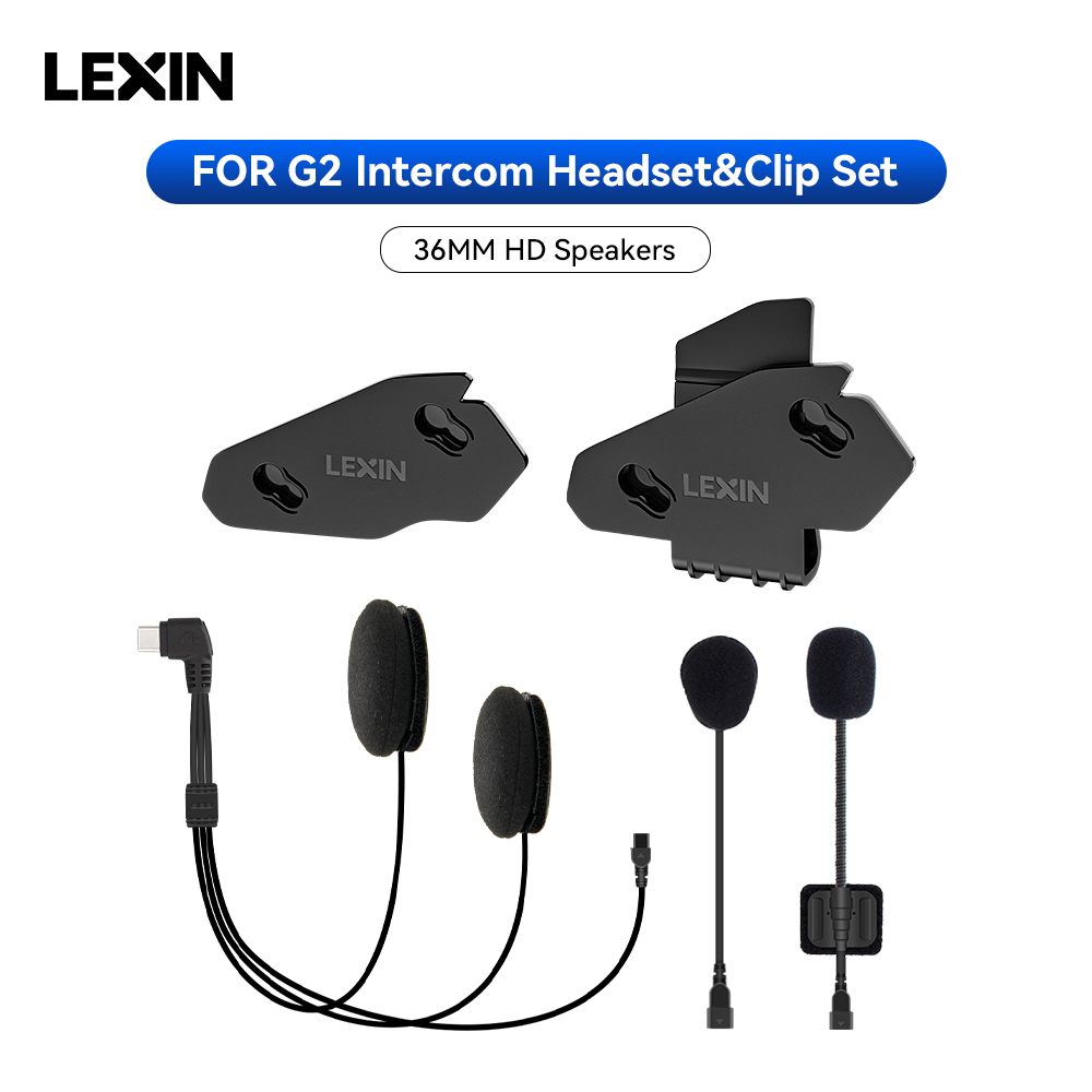 Full Face Motorcycle Helmet With Bluetooth - LEXIN-G2 Motorrad-Intercom-Headset und Clip-Zubehör für Full/Half-Helm-Intercom-Headset-Stecker