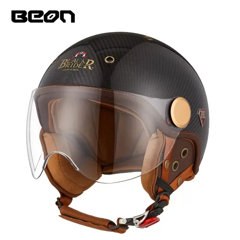 Vintage Open Face Retro Helmet - BEON BR13 Retro Open Face Halb