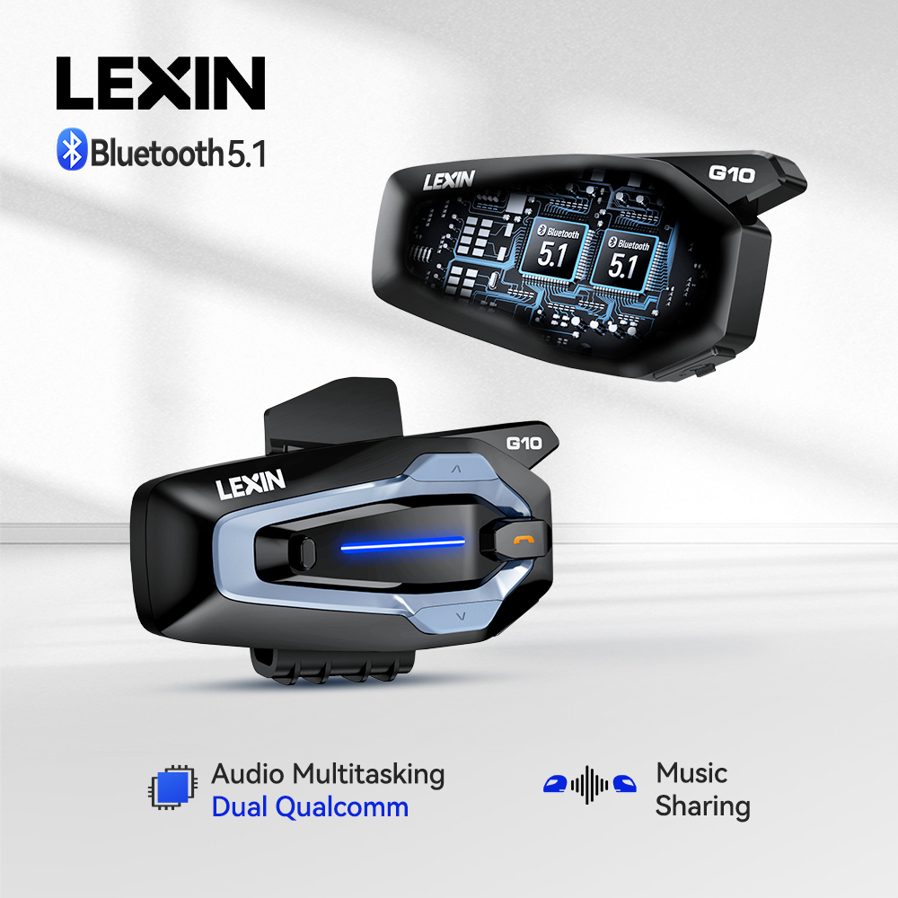 Full Face Motorcycle Helmet With Bluetooth - NEW-LEXIN G10 Motorradhelm-Intercom, 8-Fahrer-Dual-Qualcomm-Bluetooth-5.1-Intercom, Paralleles Audio-Intercom