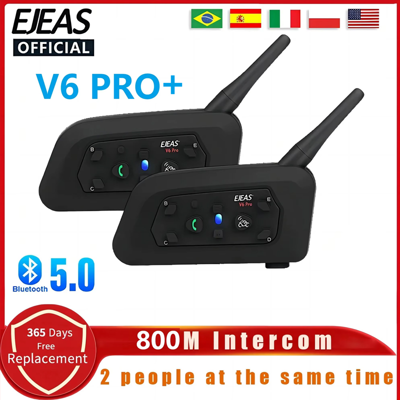 Full Face Motorcycle Helmet With Bluetooth - Ejeas v6 pro motorrad helm headset
