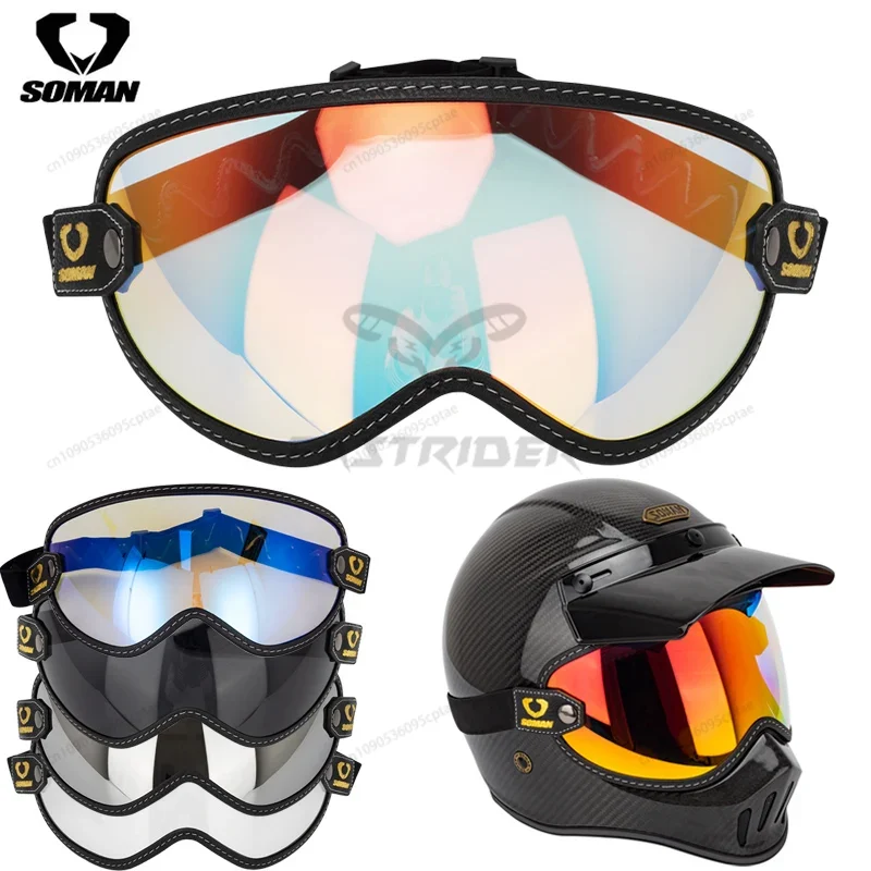SOMAN Vintage Motorradbrille R – Vintage Open Face Retro Helmet Bewertung und Preis