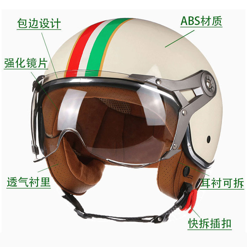DOT Offener 3/4 Motorradhelm R – Vintage Open Face Retro Helmet Bewertung und Preis